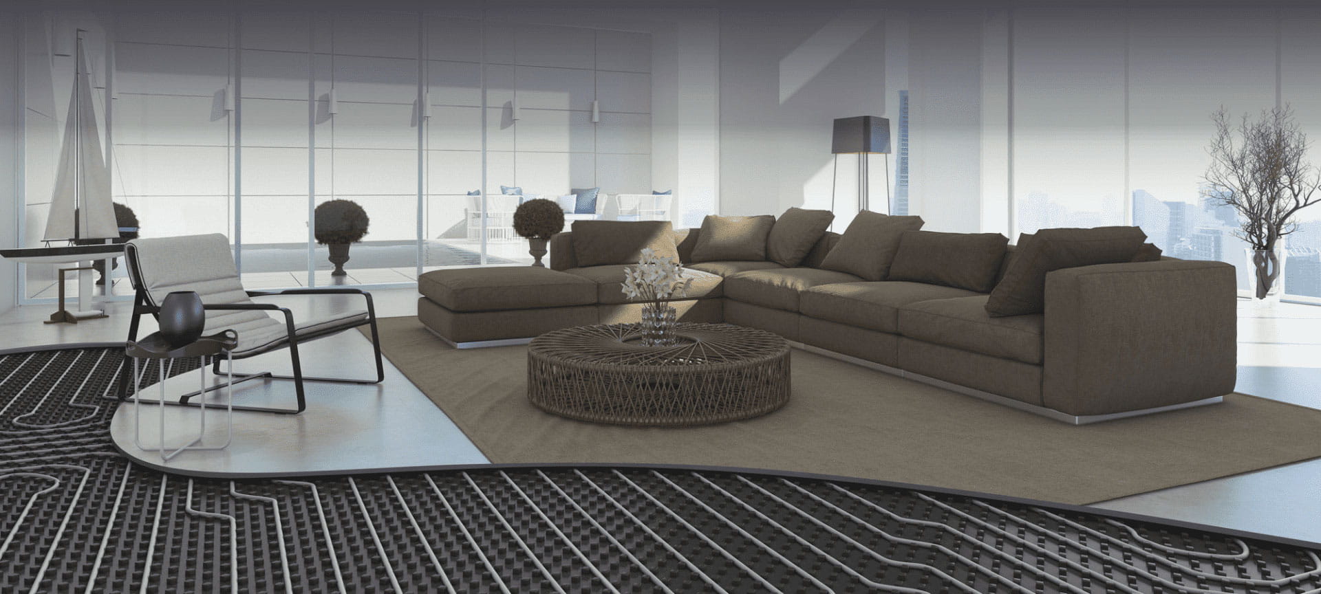 living room with underfloor heating